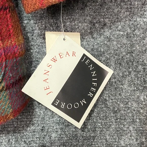 Vintage Jennifer Moore Blazer Women's Medium Multi-Color Plaid Wool Blend Jacket - Picture 11 of 11